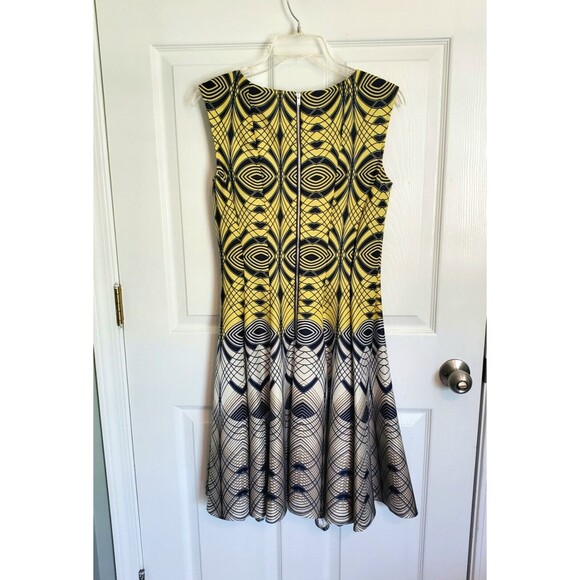Julian Taylor Yellow Print Sleeveless Dress Size 8 - Picture 4 of 8
